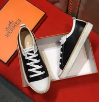 chaussures hermes new summer imported cowhide embossing h black